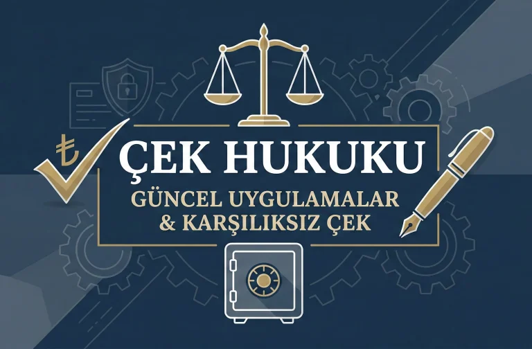 İlker Cebeci Avukat Bürosu - Çek Hukuku, Güncel Uygulamalar ve Karşılıksız Çek Başlıklı Profesyonel Hukuki İllüstrasyon