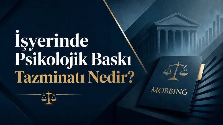 İşyerinde psikolojik baskı tazminatı nedir başlıklı mobbing konulu hukuk makalesi için adalet terazili görsel