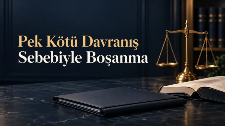 Pek kötü davranış sebebiyle boşanmayı temsil eden hukuk kitabı ve adalet terazisi.