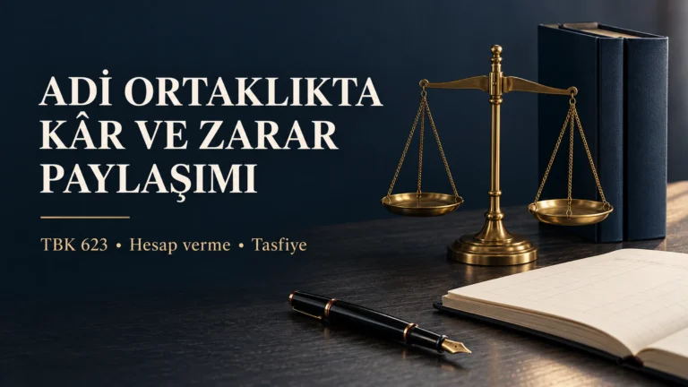 Adi ortaklıkta kâr ve zarar paylaşımı başlığı, hesap defteri, hukuk kitapları ve terazi