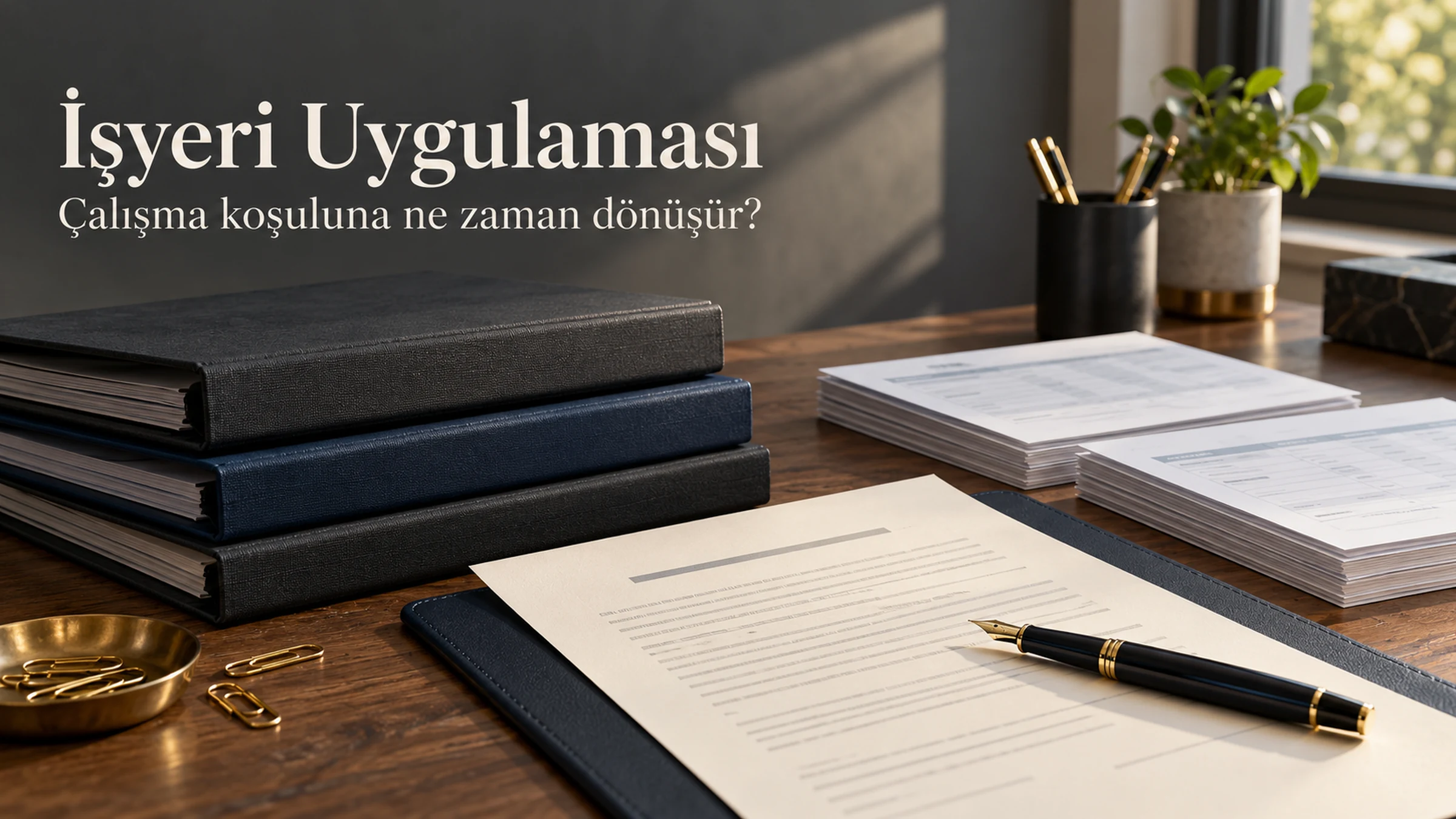 İşyeri uygulaması ve çalışma koşullarını temsil eden dosyalar, ödeme belgeleri ve kalem