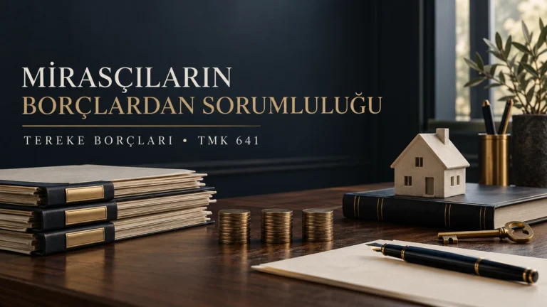 Mirasçıların tereke borçlarından sorumluluğu konulu kapakta ev maketi ve tereke dosyaları